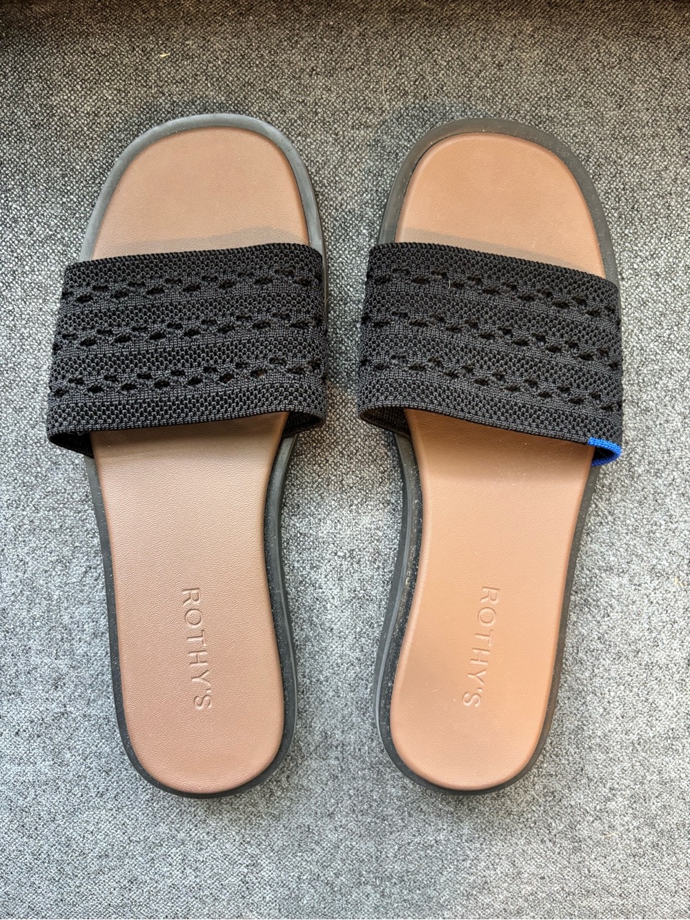 Rothy’s The Slide Sandal - Black Crochet